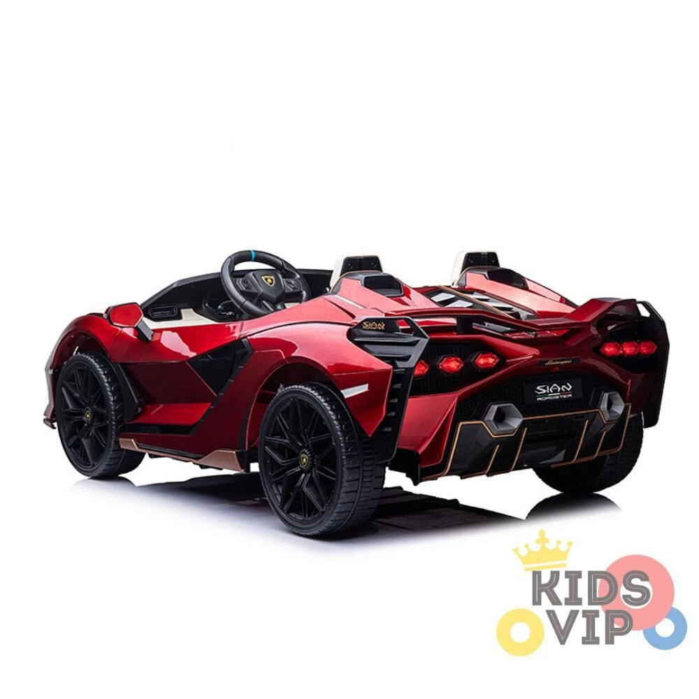 KIDSVIP Licensed 2-Seater Lamborghini Sian 4X4 24V Ride-On Car For Kids w/ RC - Red