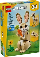 LEGO Creator 3en1 Le lapin mignon, Ensemble de jeu, Se transforme en lama ou en phoque 31162