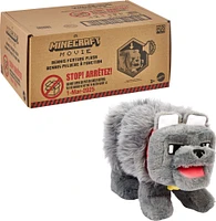 Minecraft Dennis the Wolf Interactive Plush Toy with Sounds & Moving Mouth, Inspired by the Movie