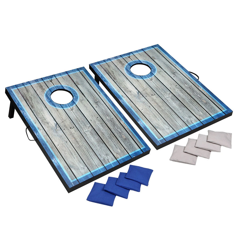 Led Cornhole Target Bean Toss Blue/White