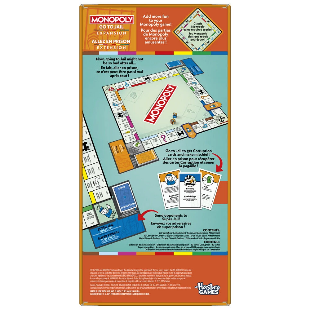 Monopoly, EXTENSION Allez en prison (jeu Monopoly classique requis pour jouer)