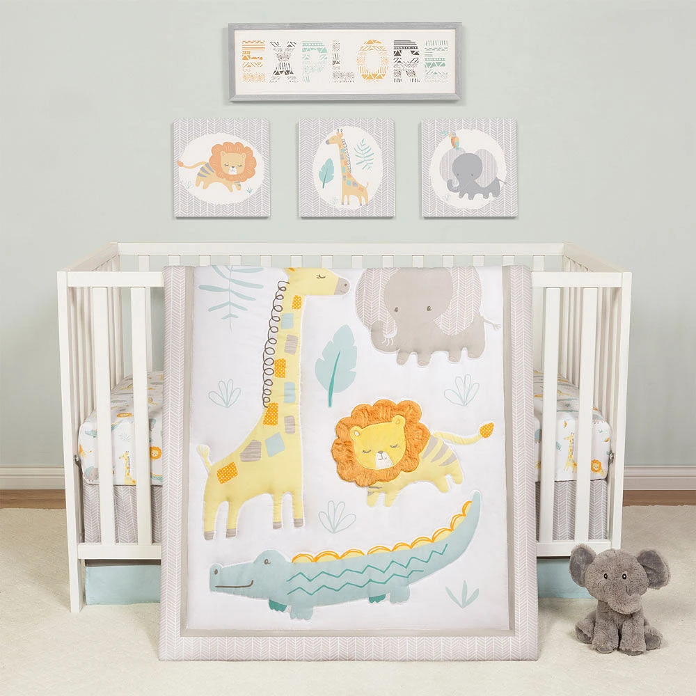 Sammy & Lou Jungle Pals 4 Piece Crib Bedding Set