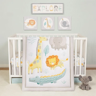 Sammy & Lou Jungle Pals 4 Piece Crib Bedding Set