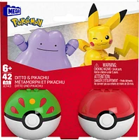 MEGA Pokémon Poké Ball 2-Pack Building Toy Kits with 2 Action Figures ( Pieces