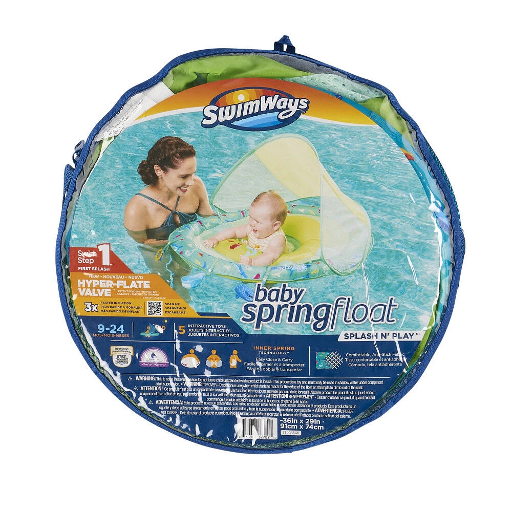 Swimways, Bouée gonflable et pare-soleil Infant Spring Float - Splash N Play