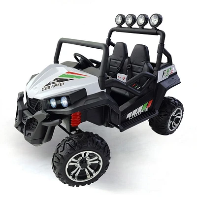 KidsVip 24V Enfants et Tout-Petits UTV Viper 4x4 Voiture Eléctrique avec Commande à Distance - Blanc - Édition anglaise