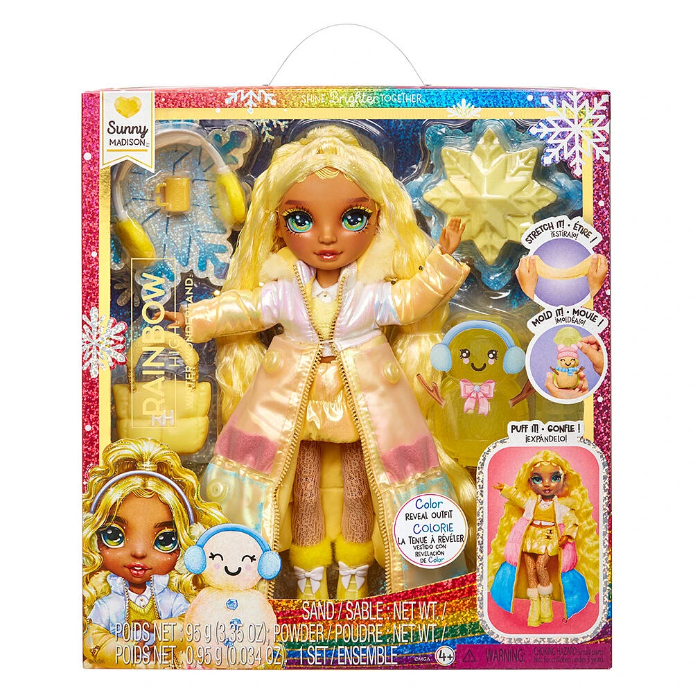 Rainbow High Winter Wonderland Sunny - poupée-mannequin jaune de 11 po (28 cm)