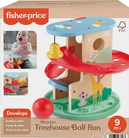 Fisher-Price Wooden Treehouse Ball Run Baby & Toddler Toy, 2 Wood Pieces