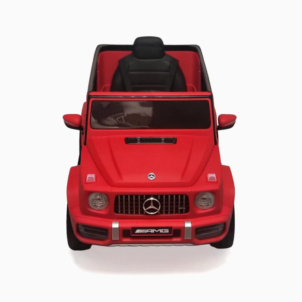 KIDSVIP Voiture 1 place pour enfants Mercedes G63 12V sous licence officielle avec roues en caoutchouc, musique, RC - rouge mat