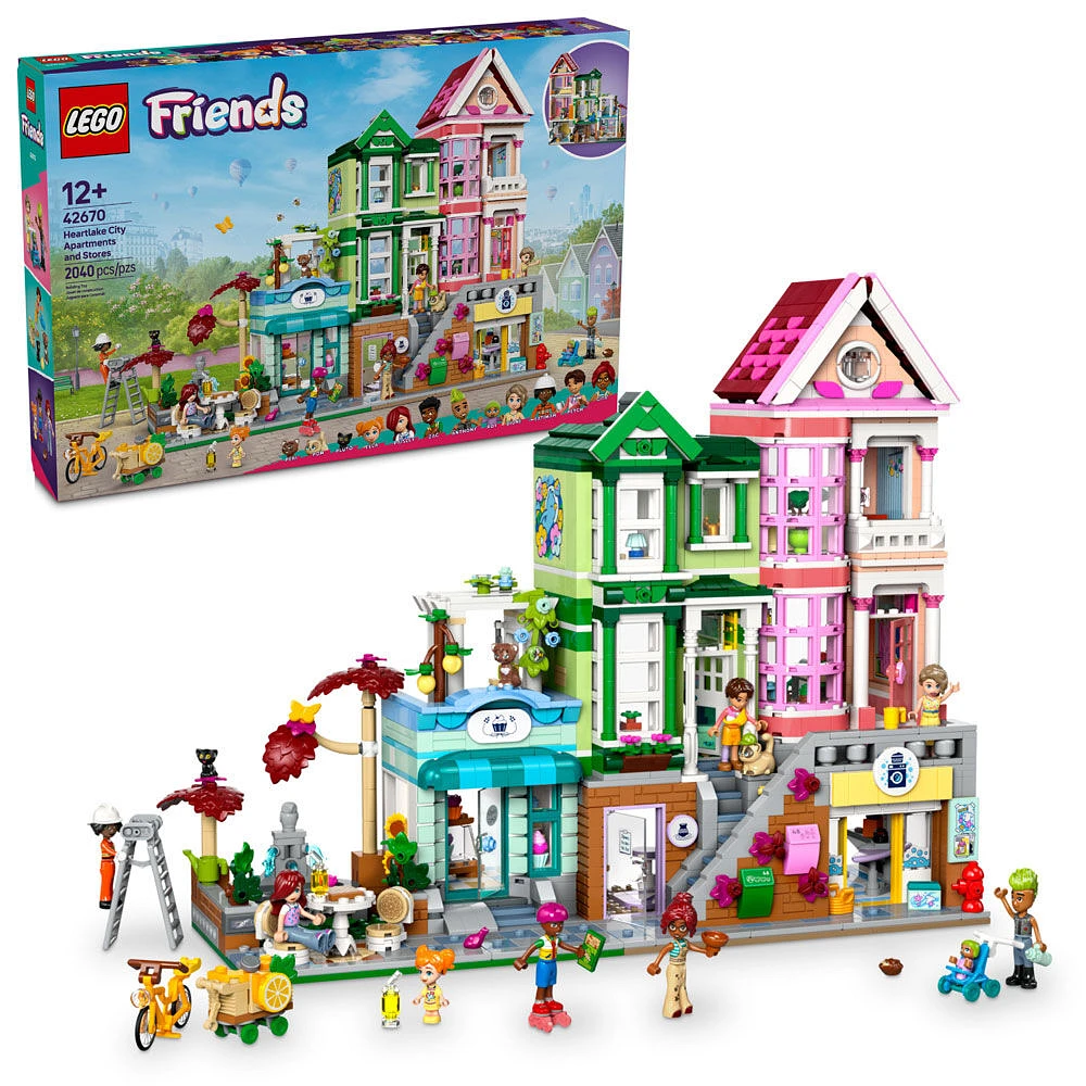 LEGO Friends Les appartements et les boutiques de Heartlake City, Ensemble de modèle, Cadeau pour enfants et adolescents 42670