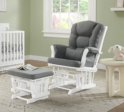 Chaise Berçante Oxford Baby Sawyer avec Repose-pied Blanc/Gris