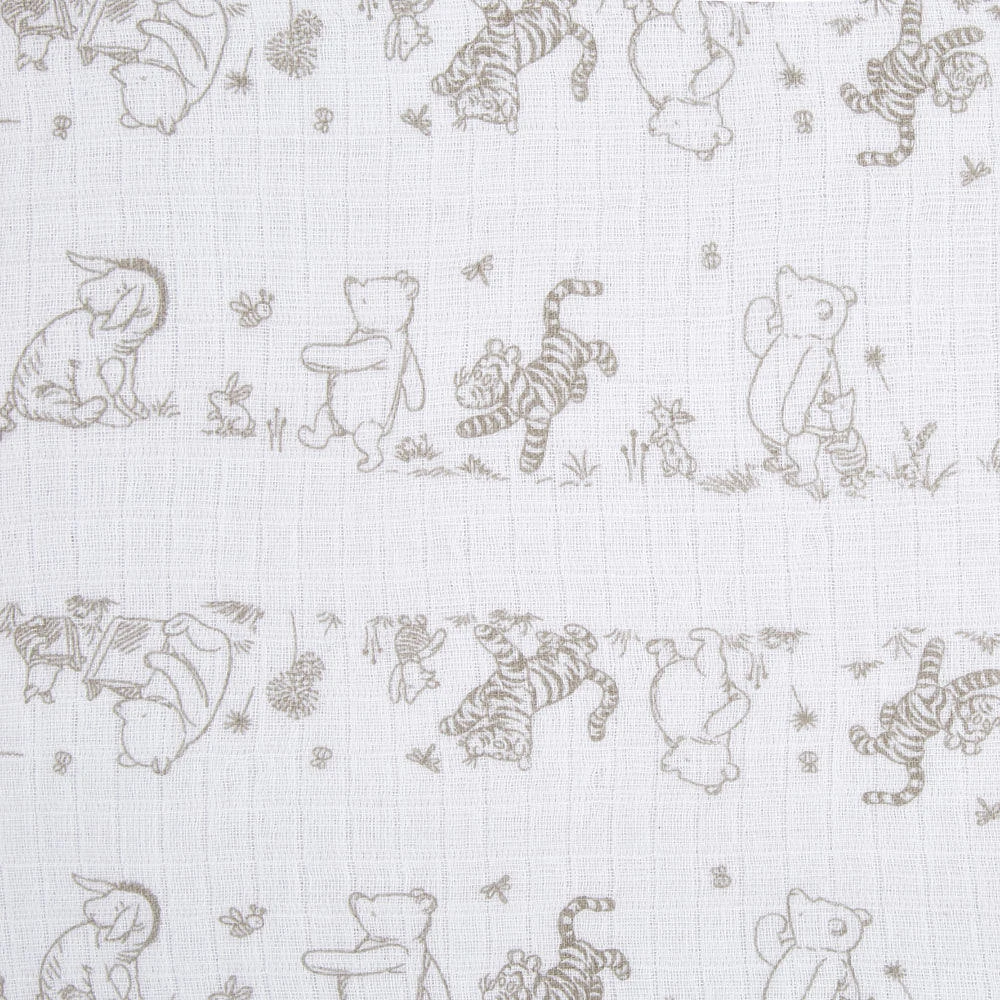 Muslin Swaddle Blk 4 Pack - Disney Winnie