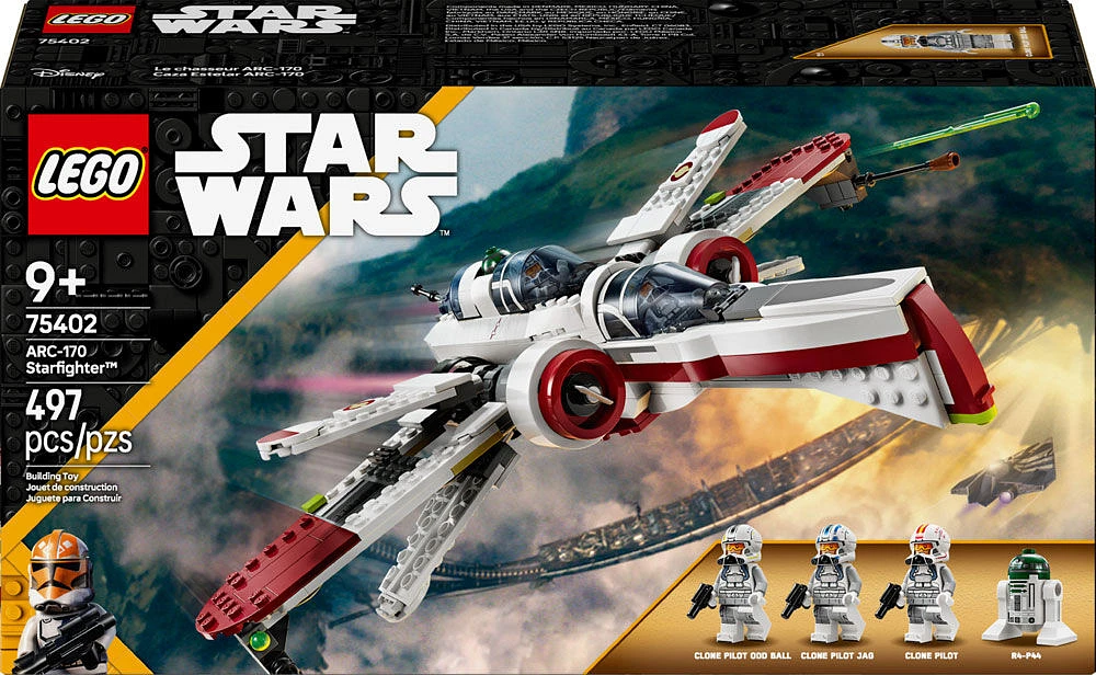 LEGO Star Wars: Revenge of the Sith ARC-170 Starfighter Spaceship Building Toy - Kids Star Wars Toy - 75402