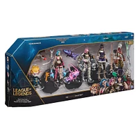 League of Legends, Dual Cities Pack w/ Exclusive Jinx, Heimerdinger, Vi, Caitlyn, and Ekko, 4-Inch Collectible Figures, Accessories