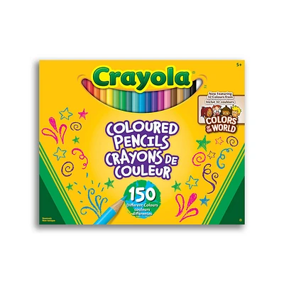 Crayons de couleur Crayola, avec couleurs Colors of the World, boîte de 150