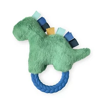 Itzy Ritzy Ritzy Rattle Pal Plush Dino W/ Teether