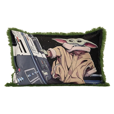 Star Wars The Mandalorian Kids Jumbo Funky Fur Pillow, 20" x 30"