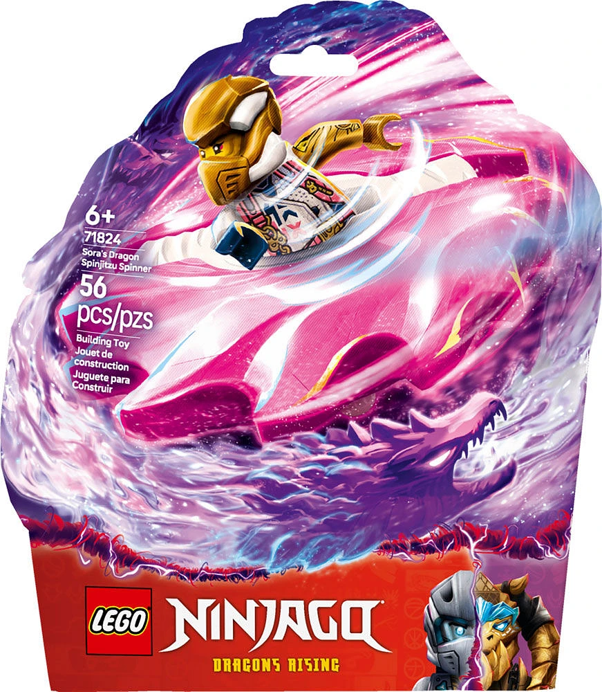 LEGO NINJAGO Sora's Dragon Spinjitzu Spinner - Spinning Blade Battle Building Toy - 71824