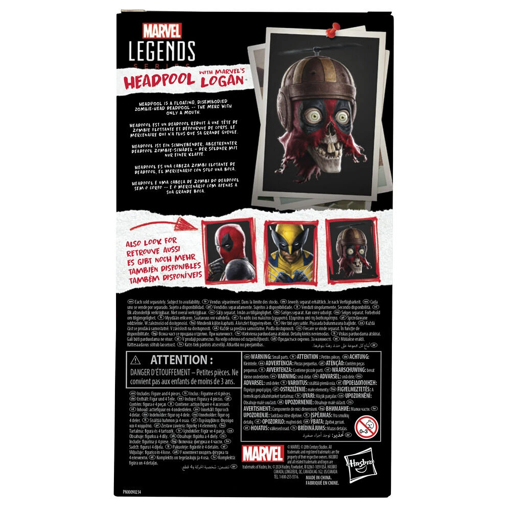 Marvel Legends Series Headpool with Marvel's Logan, Deadpool & Wolverine Adult Collectible 6 Inch Action Figure