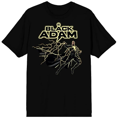 DC Comics Black Adam Shazam Lightening Black T-Shirt