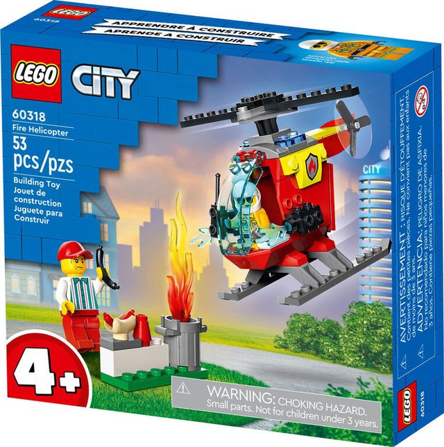 LEGO City, Hélicoptère d'incendie – 60318, paq. 53, 4 ans et plus