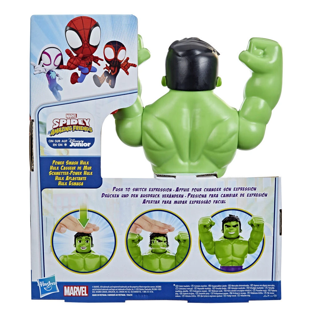 Spidey et ses Amis Extraordinaires, Hulk Casseur de mur, figurine de 25 cm à plusieurs visages avec mur en brique