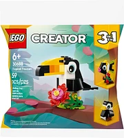 LEGO Creator 3 in 1 Tropical Toucan - Transforms from Toucan to Fish to Penguin - Travel Toy for Kids - 30688