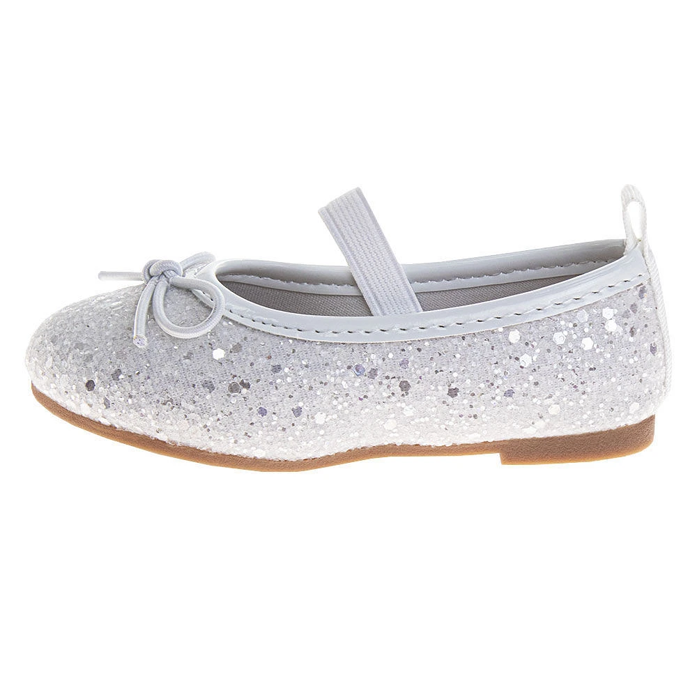 Ballerines blanches pailletées pour petites filles