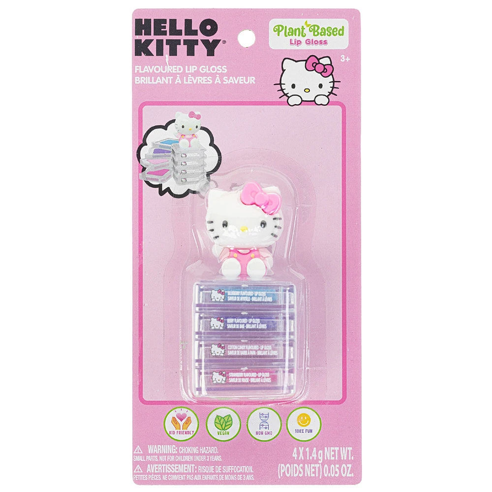 Hello Kitty 4 Pack Lip Gloss Tray