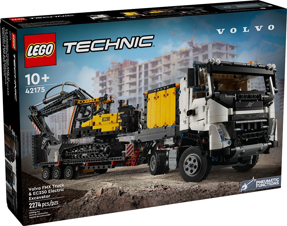 LEGO Technic Volvo FMX Truck & EC230 Electric Excavator Building Toy, Volvo Truck Toy for Kids, 42175