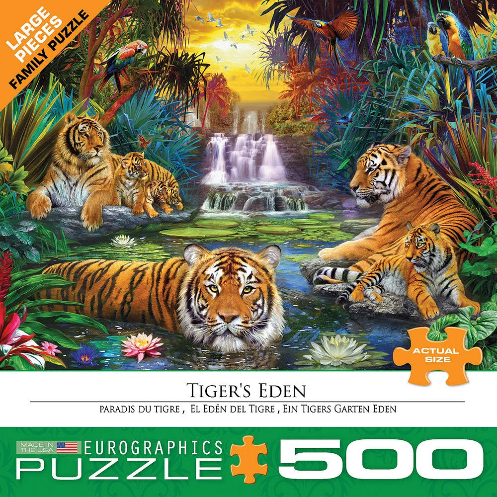 Eurographics Puzzle 500 pièces Tiger's Eden