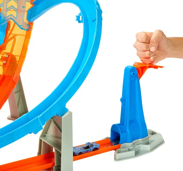 Hot Wheels Massive Loop Mayhem Track Set & 1:64 Scale Toy Car with Loop (28  Inches Wide) 