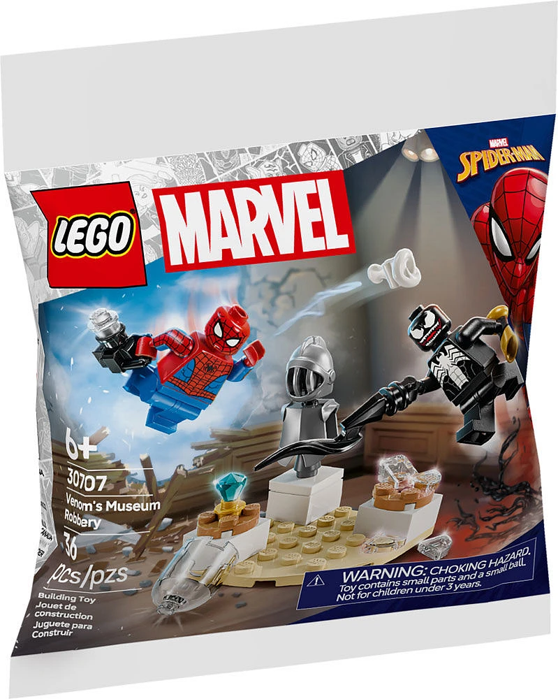 LEGO Marvel Venom's Museum Robbery Building Set - with Spider-Man and Venom Minifigures - 30707