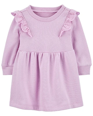 Carter's Long Sleeve Fleece Dress Purple