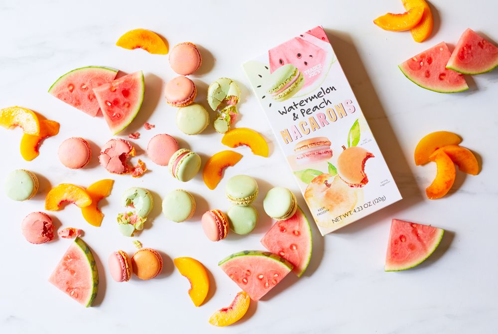 Watermelon & Peach Macarons