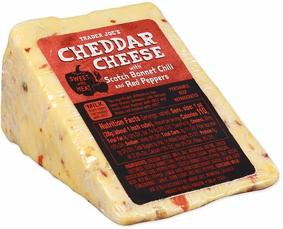 Cheddar Cheese with Scotch Bonnet Chili Peppers