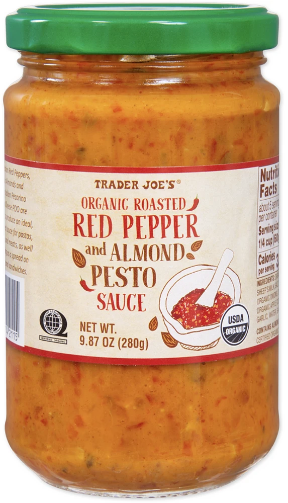 Organic Roasted Red Pepper and Almond Pesto Sauce