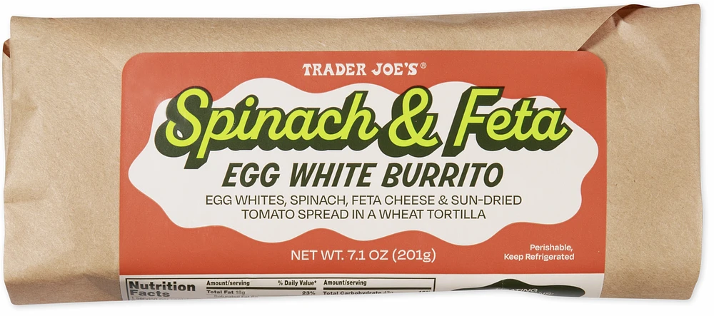 Spinach & Feta Egg White Burrito