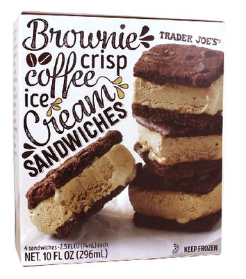 Brownie Crisp Coffee Ice Cream Sandwiches