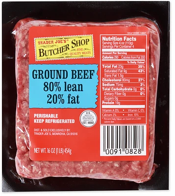 Ground Beef 80% lean /20% fat