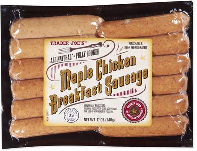 All Natural Fully Cooked Maple Chicken Breakfast Sausage