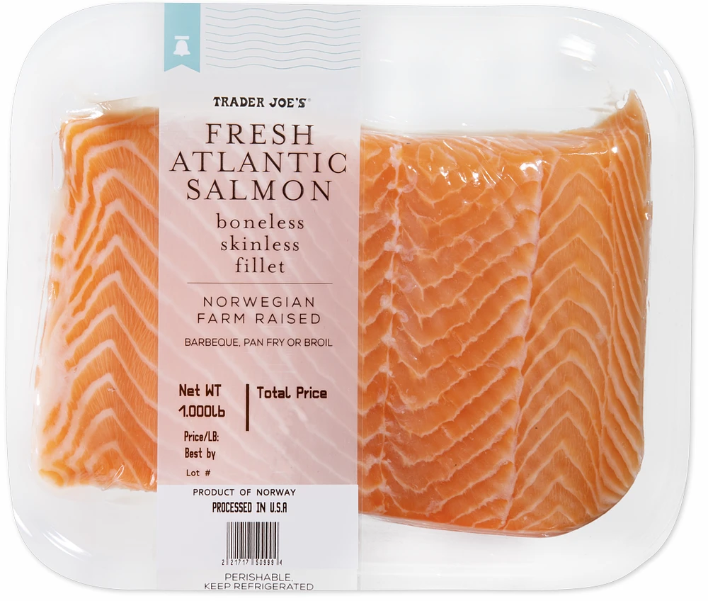 Fresh Atlantic Salmon Boneless Skinless Fillet