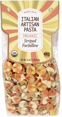 Italian Organic Striped Farfalline Pasta