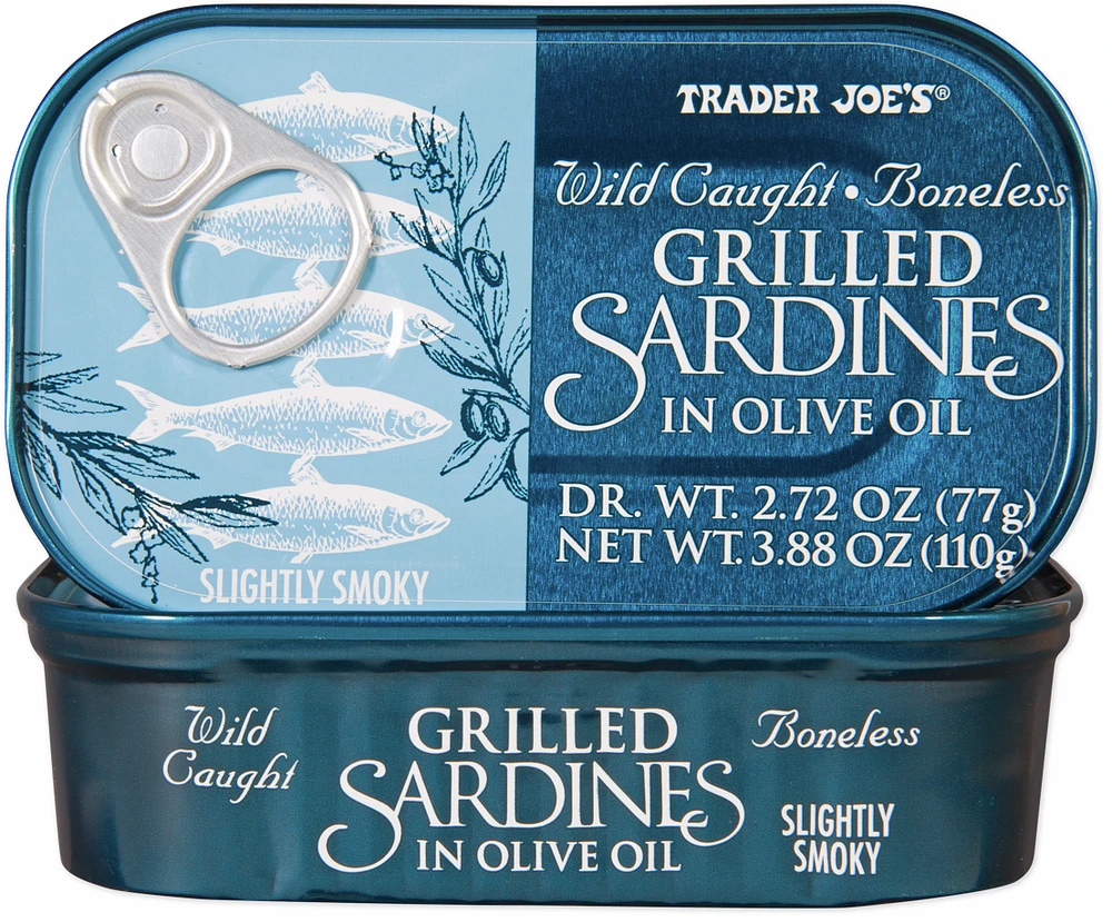 Wild Caught Boneless Grilled Sardines in Olive Oil