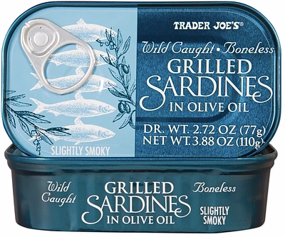 Wild Caught Boneless Grilled Sardines in Olive Oil