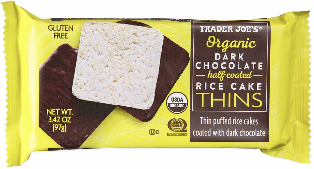 Organic Dark Chocolate Half-Coated Rice Cake Thins