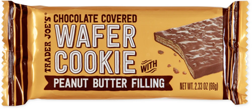 Chocolate Covered Wafer Cookie with Peanut Butter Filling