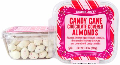 Candy Cane Chocolate Covered Almonds