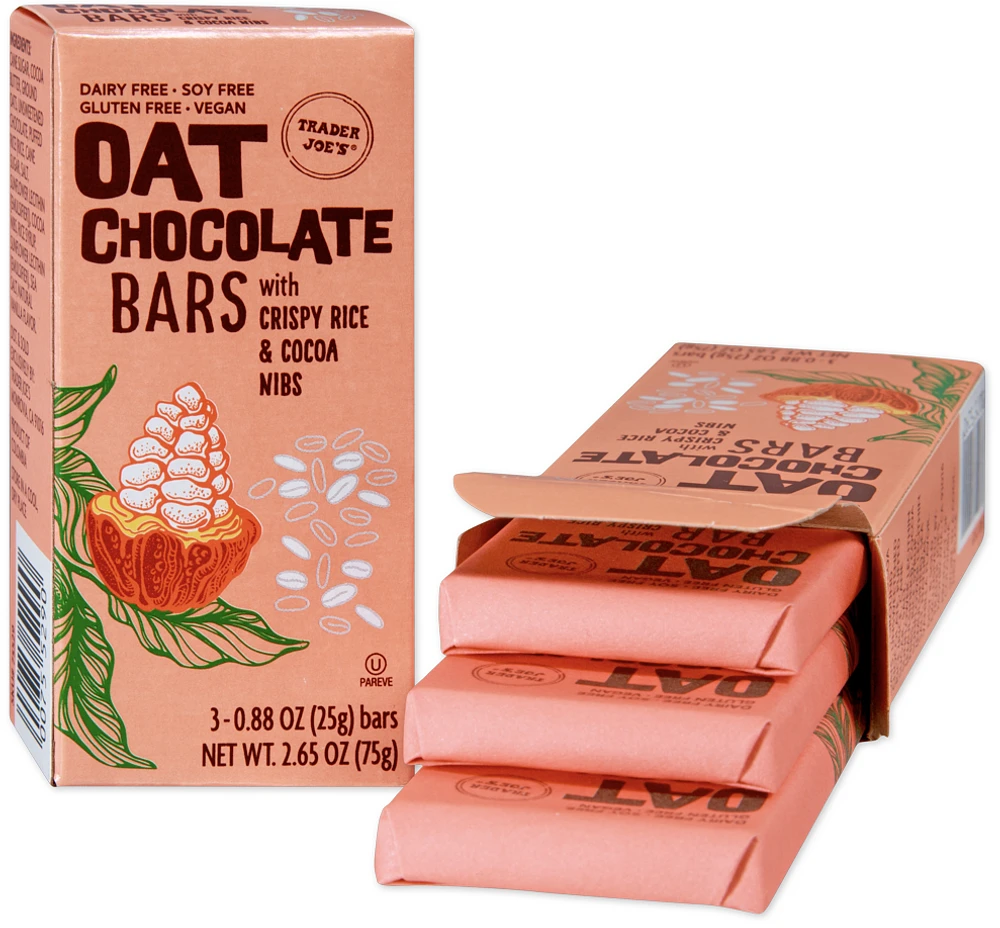 Oat Chocolate Bars with Crispy Rice & Cocoa Nibs