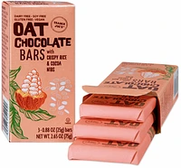 Oat Chocolate Bars with Crispy Rice & Cocoa Nibs